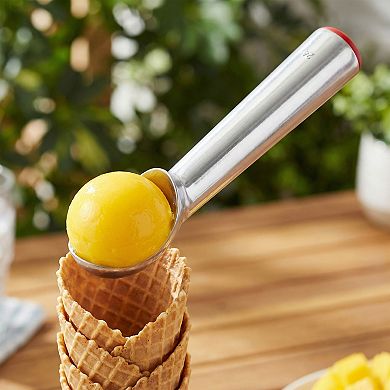 Aluminum Ice Cream Scoop with Ergonomic Handle for Easy Release and Cleaning