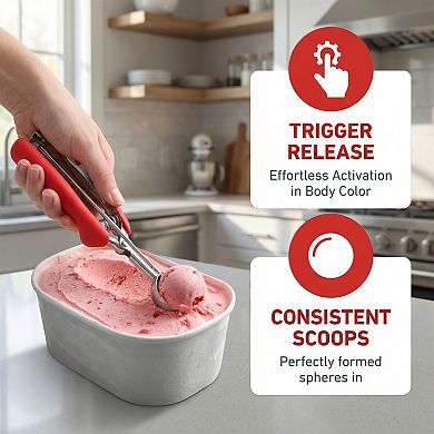 Ice Cream Scoop, 1 Pcs Stainless Steel Ice Cream Scooper with Reinforced Handle 8.1x1.4Inch