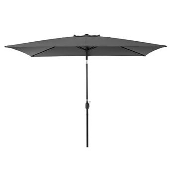 Sonkuki 6×9ft Rectangular Outdoor Patio Market Umbrella for Deck, Garden and Poolside