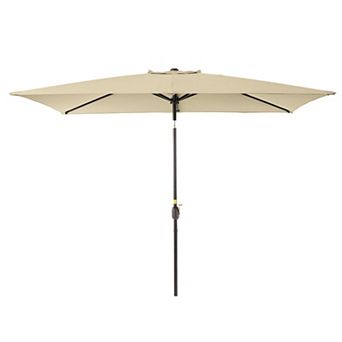 Sonkuki 6×9ft Rectangular Outdoor Patio Market Umbrella for Deck, Garden and Poolside