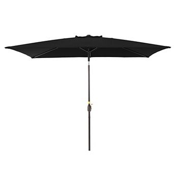 Sonkuki 6×9ft Rectangular Outdoor Patio Market Umbrella for Deck, Garden and Poolside