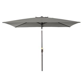 Sonkuki 6×9ft Rectangular Outdoor Patio Market Umbrella for Deck, Garden and Poolside