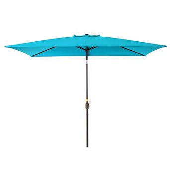 Sonkuki 6×9ft Rectangular Outdoor Patio Market Umbrella for Deck, Garden and Poolside