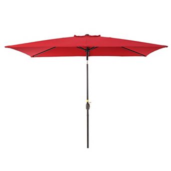Sonkuki 6×9ft Rectangular Outdoor Patio Market Umbrella for Deck, Garden and Poolside