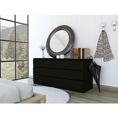 Asteria 6 Drawer Double Dresser, Metal Handles