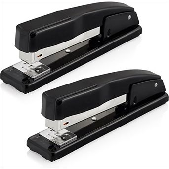 2-Pack Heavy Duty Stapler 20 Sheets, Jam-Free Metal Black for Office