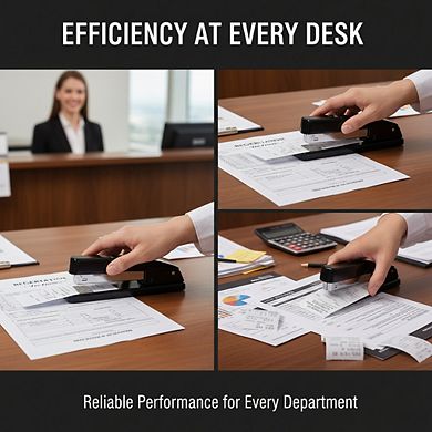 2-Pack Heavy Duty Stapler 20 Sheets, Jam-Free Metal Black for Office