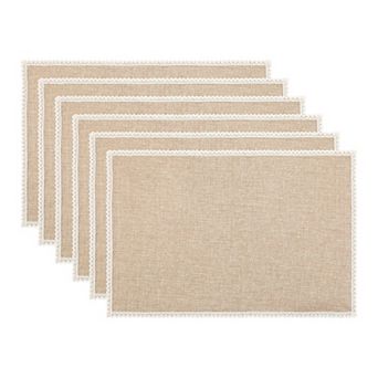 Farmhouse Placemats Set of 6 Cotton and Linen Mats for Dining Table Decor Washable Mat 17.7x11.8inch