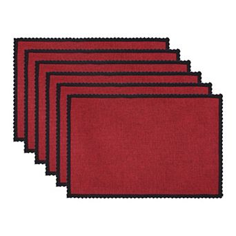 Farmhouse Placemats Set of 6 Cotton and Linen Mats for Dining Table Decor Washable Mat 17.7x11.8inch