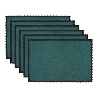 Farmhouse Placemats Set of 6 Cotton and Linen Mats for Dining Table Decor Washable Mat 17.7x11.8inch