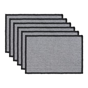 Farmhouse Placemats Set of 6 Cotton and Linen Mats for Dining Table Decor Washable Mat 17.7x11.8inch