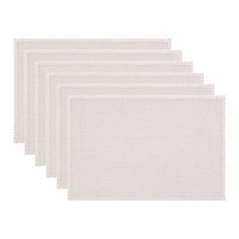 Farmhouse Placemats Set of 6 Cotton and Linen Mats for Dining Table Decor Washable Mat 17.7x11.8inch