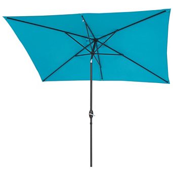 Sonkuki 10×6.5ft Rectangular Outdoor Patio Market Umbrella for Deck, Garden and Poolside