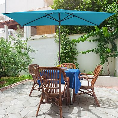 Sonkuki 10×6.5ft Rectangular Outdoor Patio Market Umbrella for Deck, Garden and Poolside