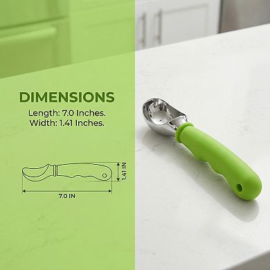 Ice Cream Scoop Comfortable Ergonomic Handle Easy Release 7x1.41 Inch