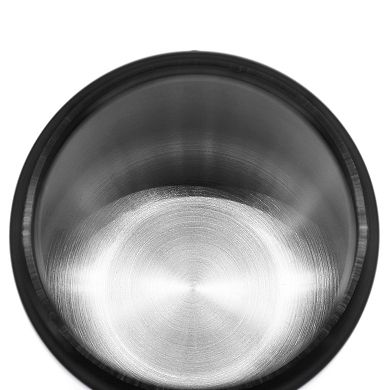 Airtight Stainless Steel Coffee Canister with Measuring Scoop, Matte Black