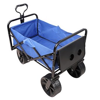 Folding Garden Shopping Beach Cart Blue