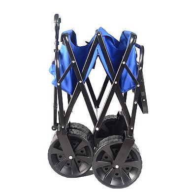 Folding Garden Shopping Beach Cart Blue