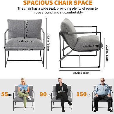 Oversized Modern Sling Accent Lounge Armchair