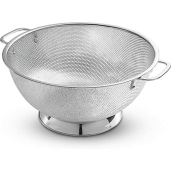 18/8 Stainless Steel Colander 5-qt with Handle for Draining Pasta Vegetables Fruit