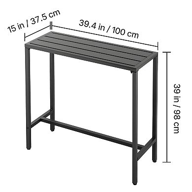 VEVOR Outdoor Bar Table 39.4 x 15 in Patio Counter Height Table with Waterproof Top