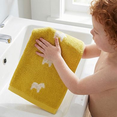 Pure Cotton Cute Animals Hand Towel Set, 2 Pack Soft Absorbent Quick Dry Towels for Bathroom 28"x13"