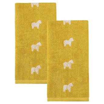 Pure Cotton Cute Animals Hand Towel Set, 2 Pack Soft Absorbent Quick Dry Towels for Bathroom 28"x13"