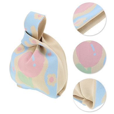 Heart Flower Knitted Wrist Bag for Women 1Pc