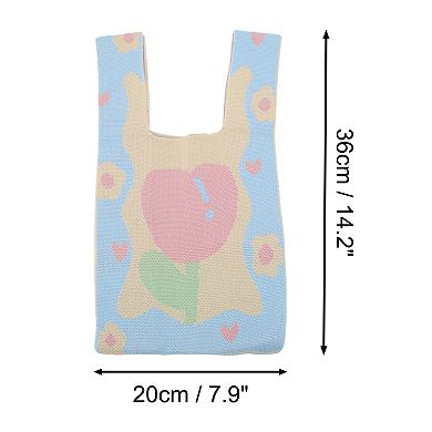 Heart Flower Knitted Wrist Bag for Women 1Pc