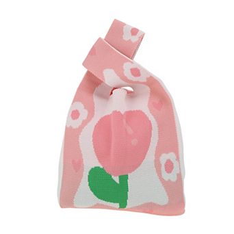 Heart Flower Knitted Wrist Bag for Women 1 pc