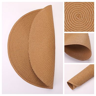 Rustic Round Placemats Set of 6 Woven Mats for Dining Table Decor Washable Mat 15x15 Inch