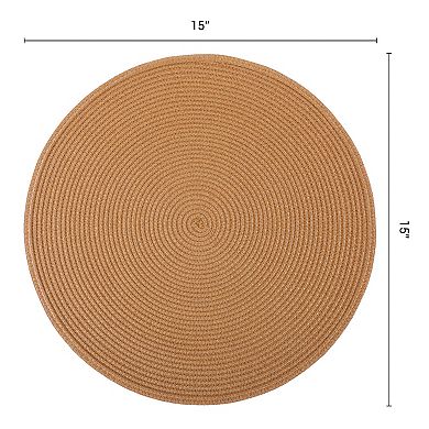 Rustic Round Placemats Set of 6 Woven Mats for Dining Table Decor Washable Mat 15x15 Inch