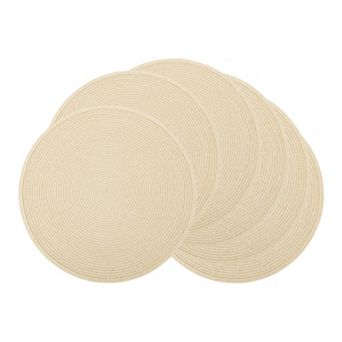 Rustic Round Placemats Set of 6 Woven Mats for Dining Table Decor Washable Mat 15x15 Inch