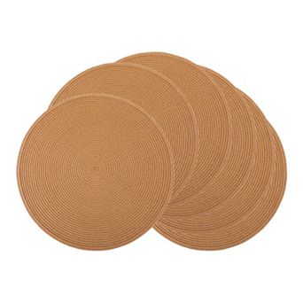 Rustic Round Placemats Set of 6 Woven Mats for Dining Table Decor Washable Mat 15x15 Inch