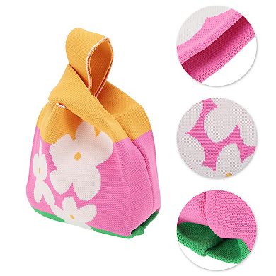 Flower Letter Knitted Wrist Bag 1Pc
