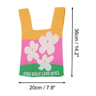 Flower Letter Knitted Wrist Bag 1Pc