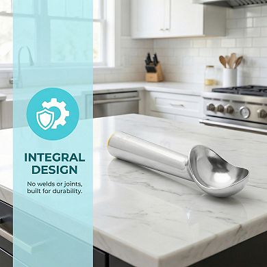 Aluminum Ice Cream Scoop with Ergonomic Handle for Easy Release and Cleaning 1Pcs 7.1x1.8inch