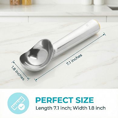 Aluminum Ice Cream Scoop with Ergonomic Handle for Easy Release and Cleaning 1Pcs 7.1x1.8inch