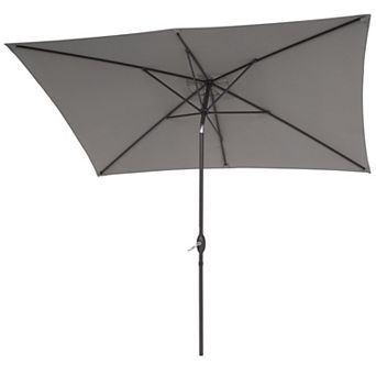 Sonkuki 10×6.5ft Rectangular Outdoor Patio Market Umbrella for Deck, Garden and Poolside