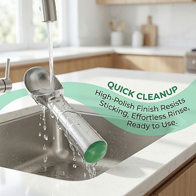 Aluminum Ice Cream Scoop with Ergonomic Handle for Easy Release and Cleaning 1Pcs 7x1.7inch