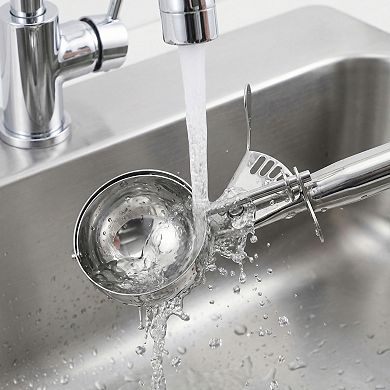 Ice Cream Scoop Stainless Steel Gear Roller Comfortable Handle Easy Release