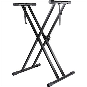 Double-X Piano Stand Heavy-Duty, Infinitely Adjustable with Locking Straps, Pre-Assembled