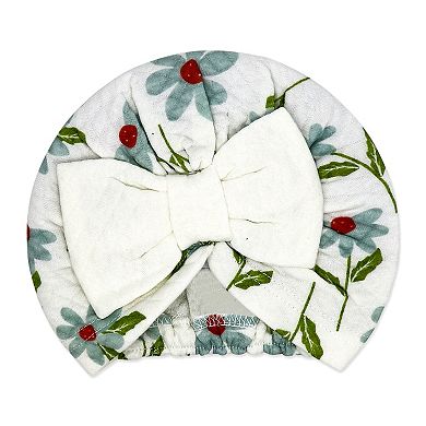 Baby Girls 3 Piece Lightly Quilted Hello Big World Layette Set, Cream Floral