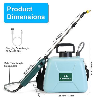 Portable Electric Garden Sprayer 5L Rechargeable