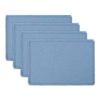 Farmhouse Placemats Set of 4 Cotton Linen Mats for Dining Table Decor Washable Mat 17.7 x 13 Inch