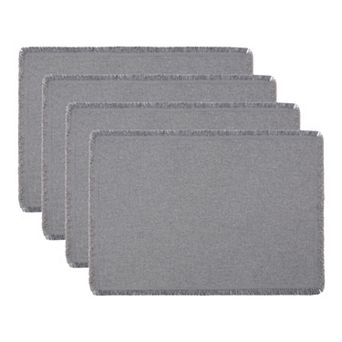 Farmhouse Placemats Set of 4 Cotton Linen Mats for Dining Table Decor Washable Mat 17.7 x 13 Inch