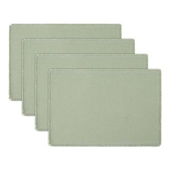 Farmhouse Placemats Set of 4 Cotton Linen Mats for Dining Table Decor Washable Mat 17.7 x 13 Inch