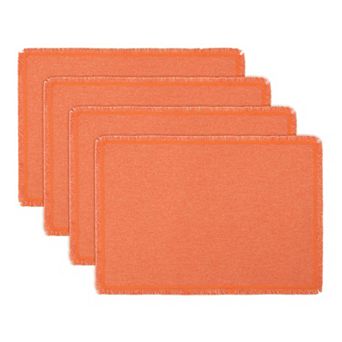 Farmhouse Placemats Set of 4 Cotton Linen Mats for Dining Table Decor Washable Mat 17.7 x 13 Inch