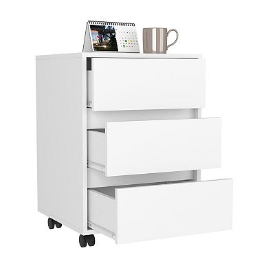 Artemisa 3 Drawer Filing Cabinet, Four Casters, Superior Top