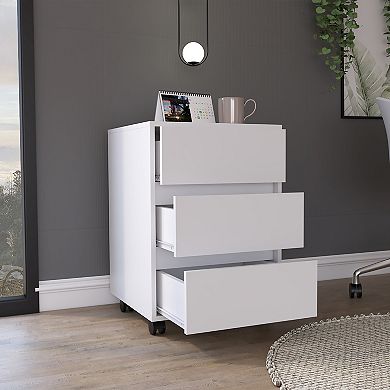 Artemisa 3 Drawer Filing Cabinet, Four Casters, Superior Top